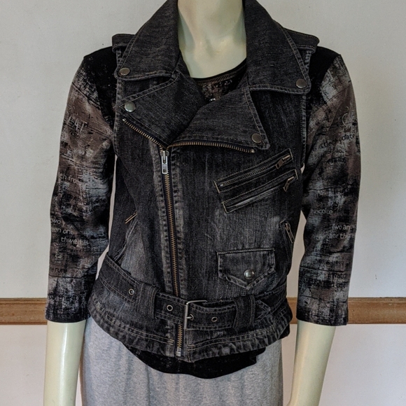 Truth + Pride Black Denim Moto Vest - Picture 5 of 9